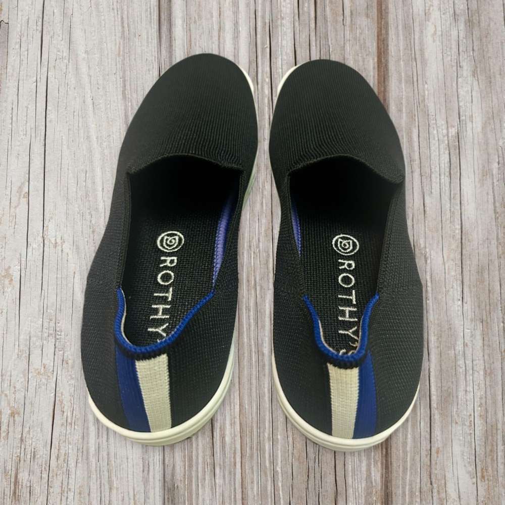 Rothy's Women’s Black and Blue Slip-On Loafers size 7.5 - Picture 3 of 10